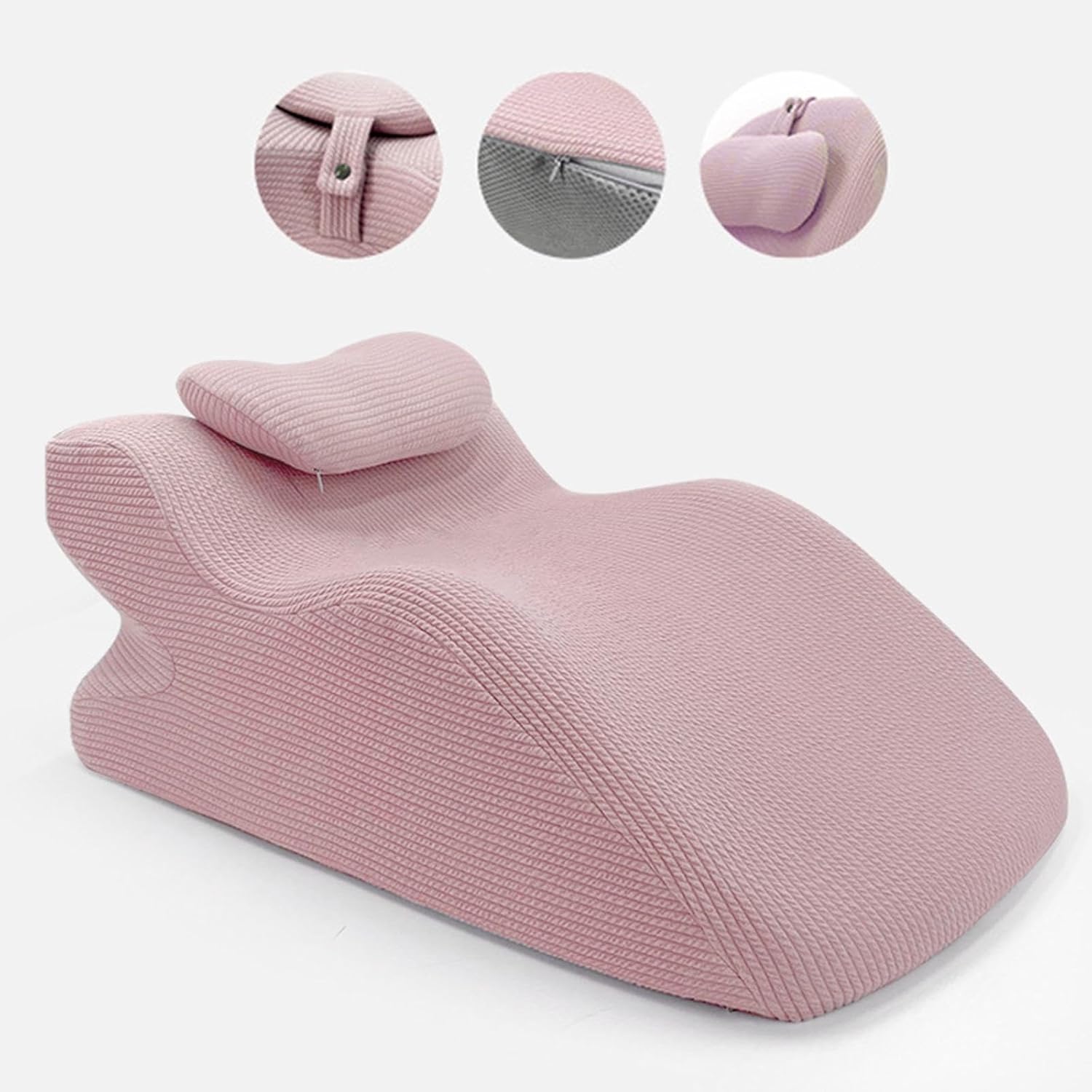 IEUDNS Face Down Pillow with Neck Support Wedge Pillow Washable Cover Pink