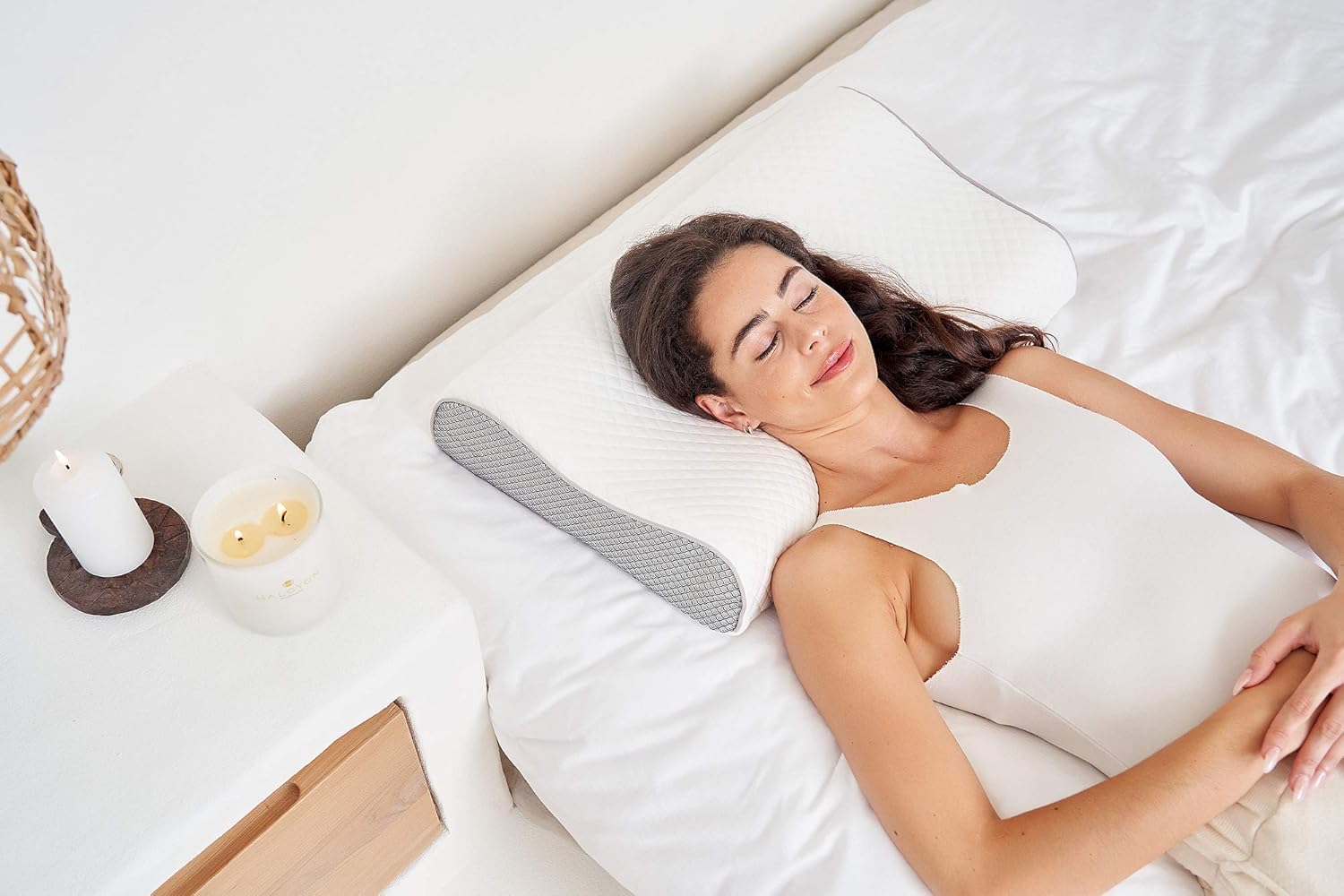 ComfyCozy Luxury Memory Foam Pillow with Silk Eye Mask