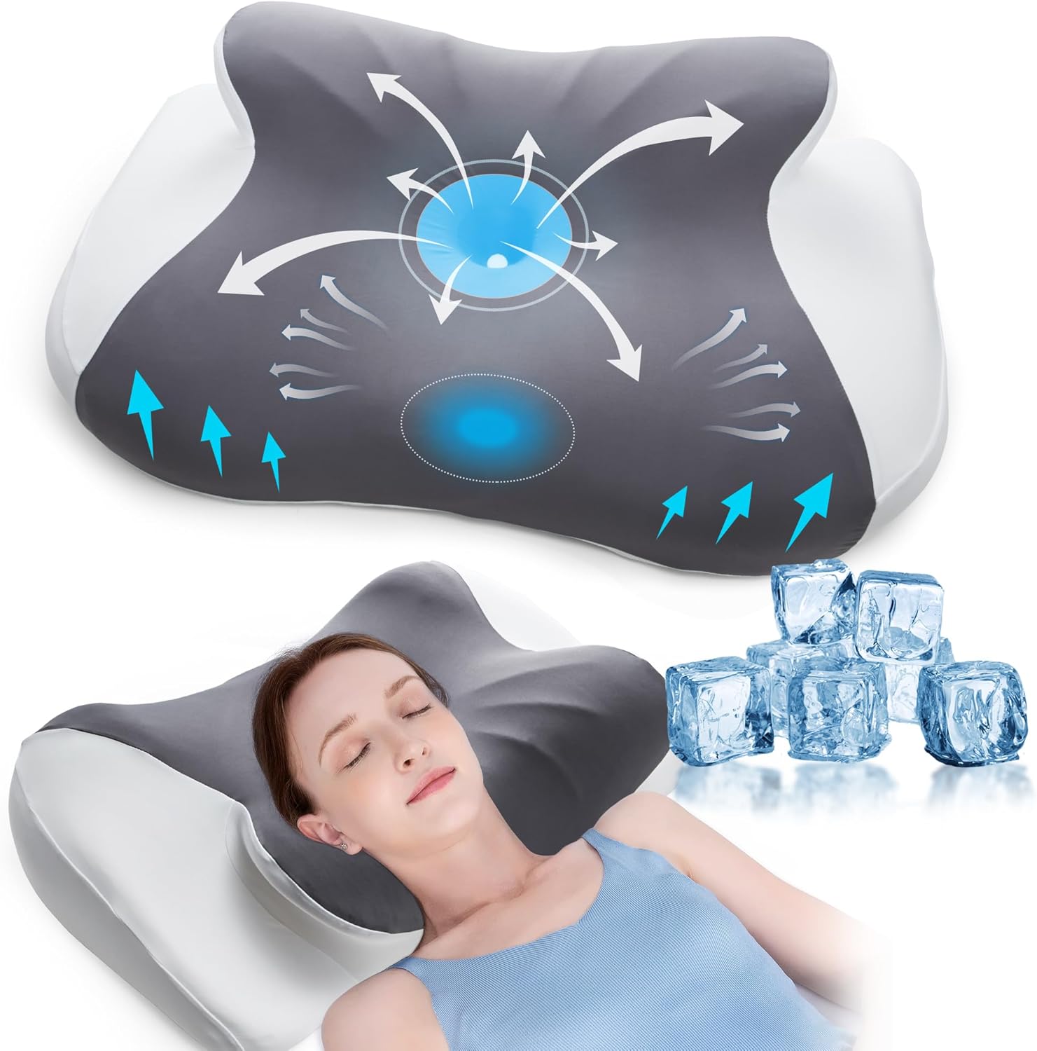 Dormirpilow Cooling Neck Pillow with Memory Foam Support