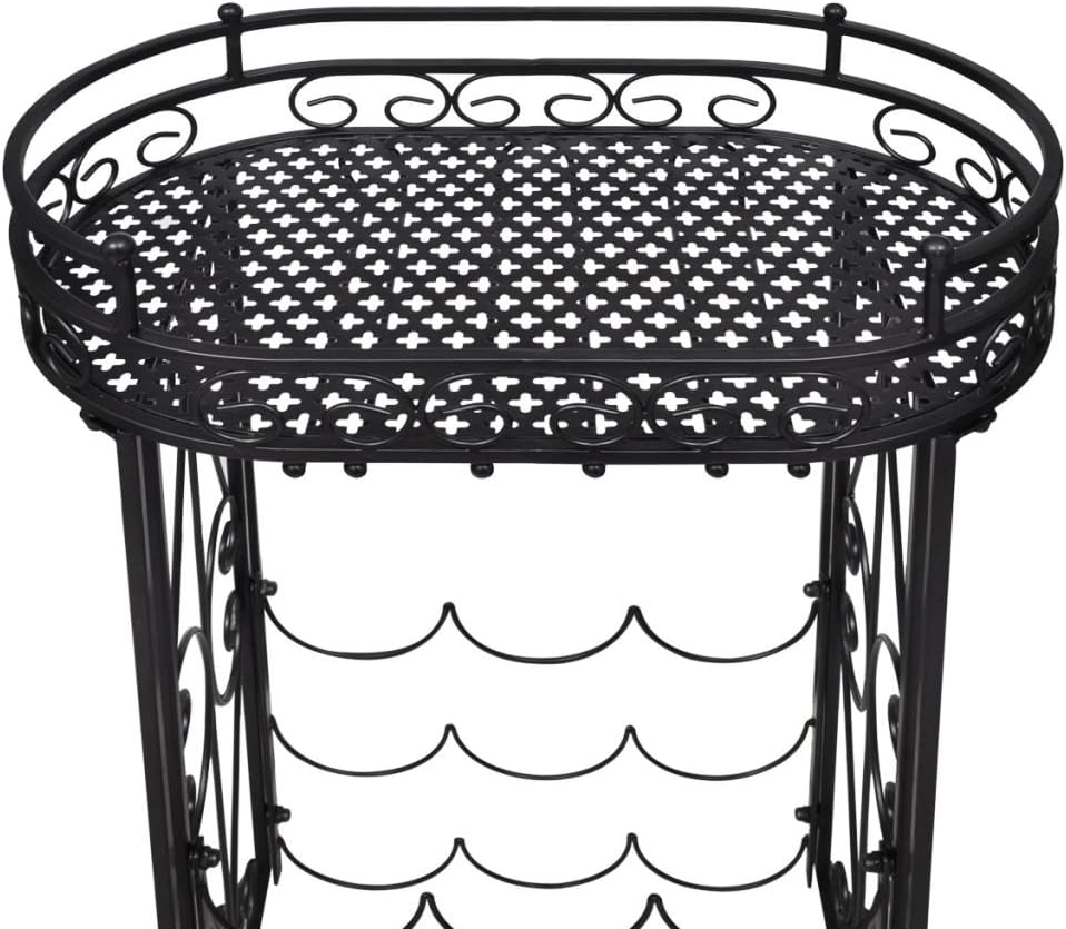 Bopdu 9 Bottles Wine Rack Metal with Glass Holder