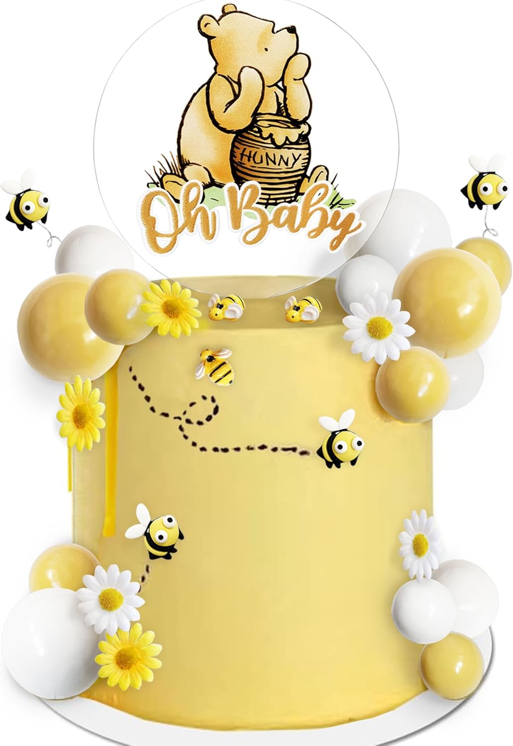 Winnie Bear Baby Shower Cake Topper Set