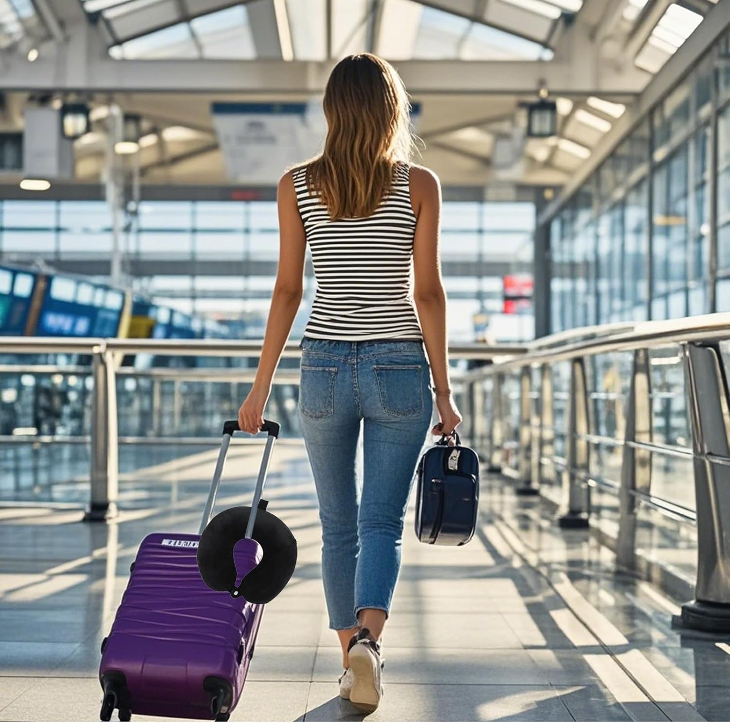 FEIYAUMI Travel Neck Pillow Cover - Soft Washable and Stylish