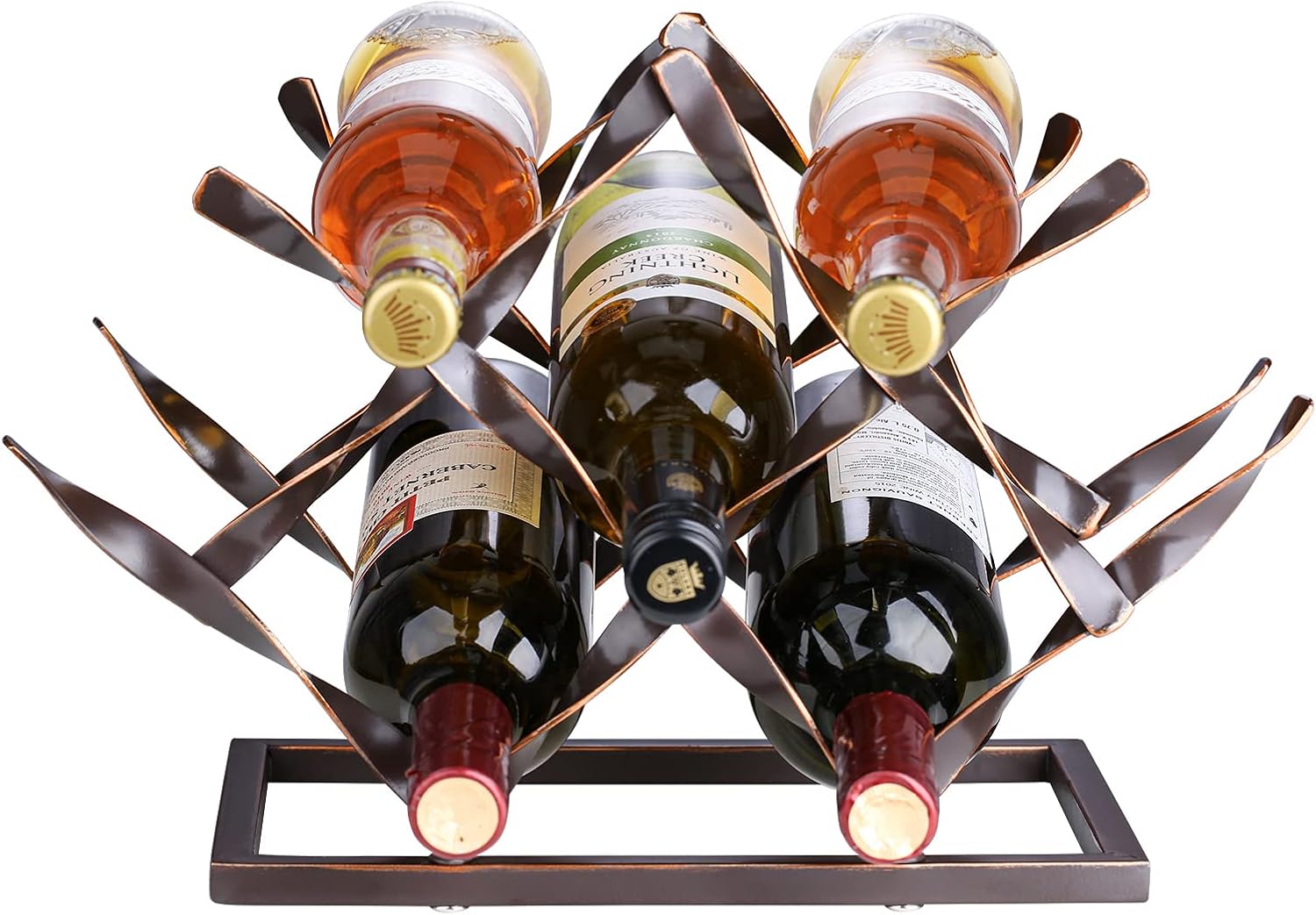 TOOARTS Free Standing Wine Rack 7 Bottles