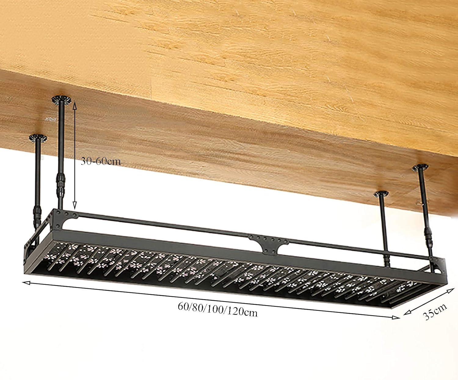 Adjustable Bronze Wine Rack with Guardrail