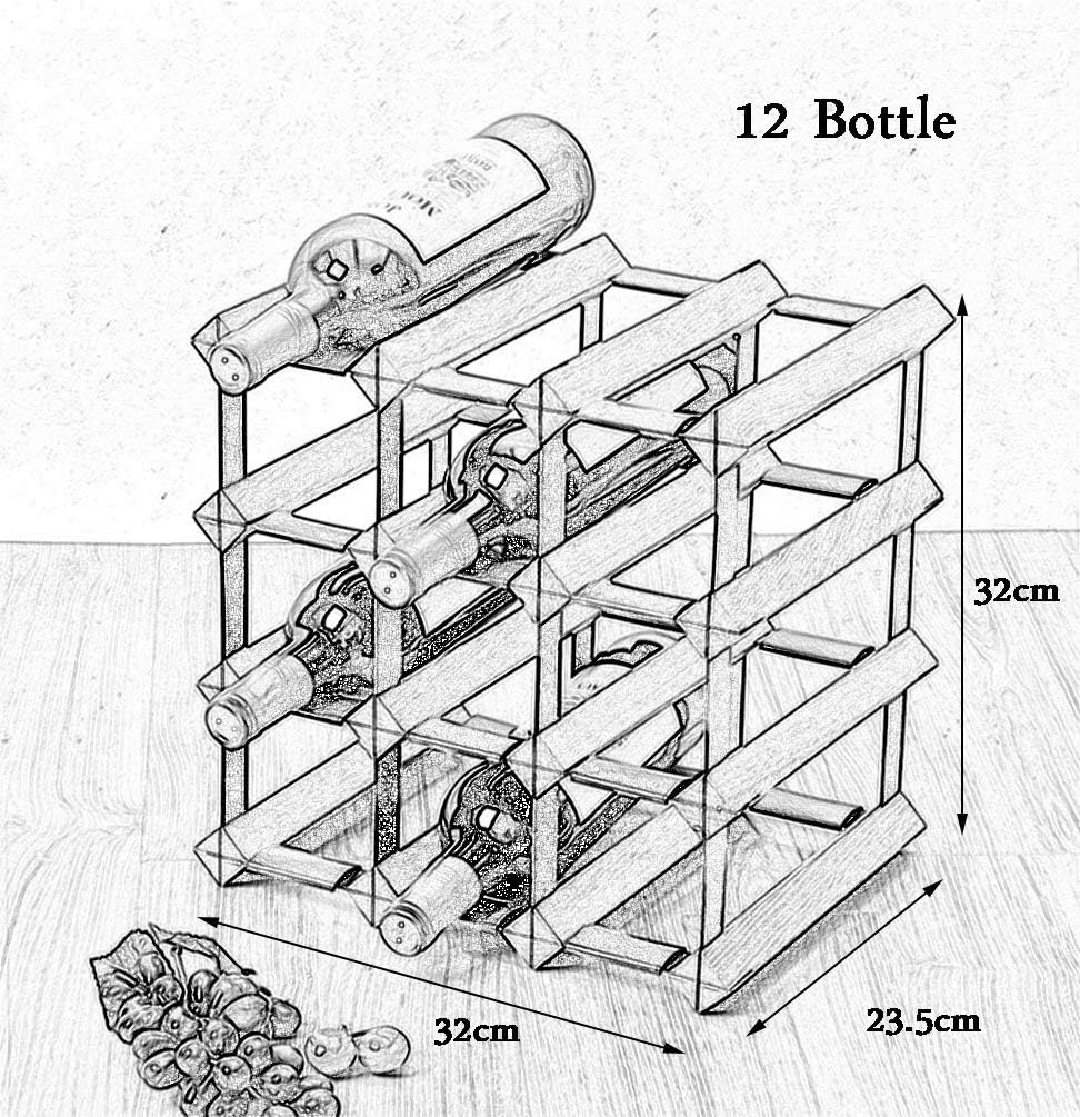 4 Tier Wooden Wine Rack for 24 Bottles Freestanding