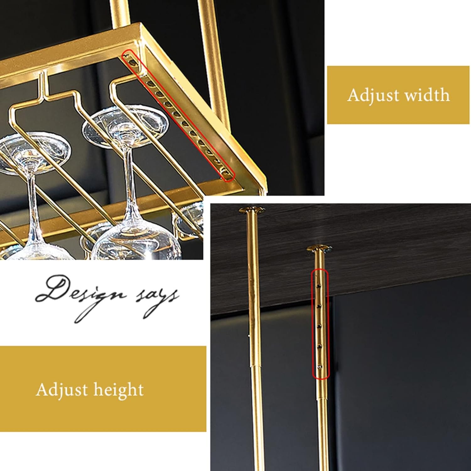 KOHARA Wall-Mounted Wine Rack with Adjustable Height