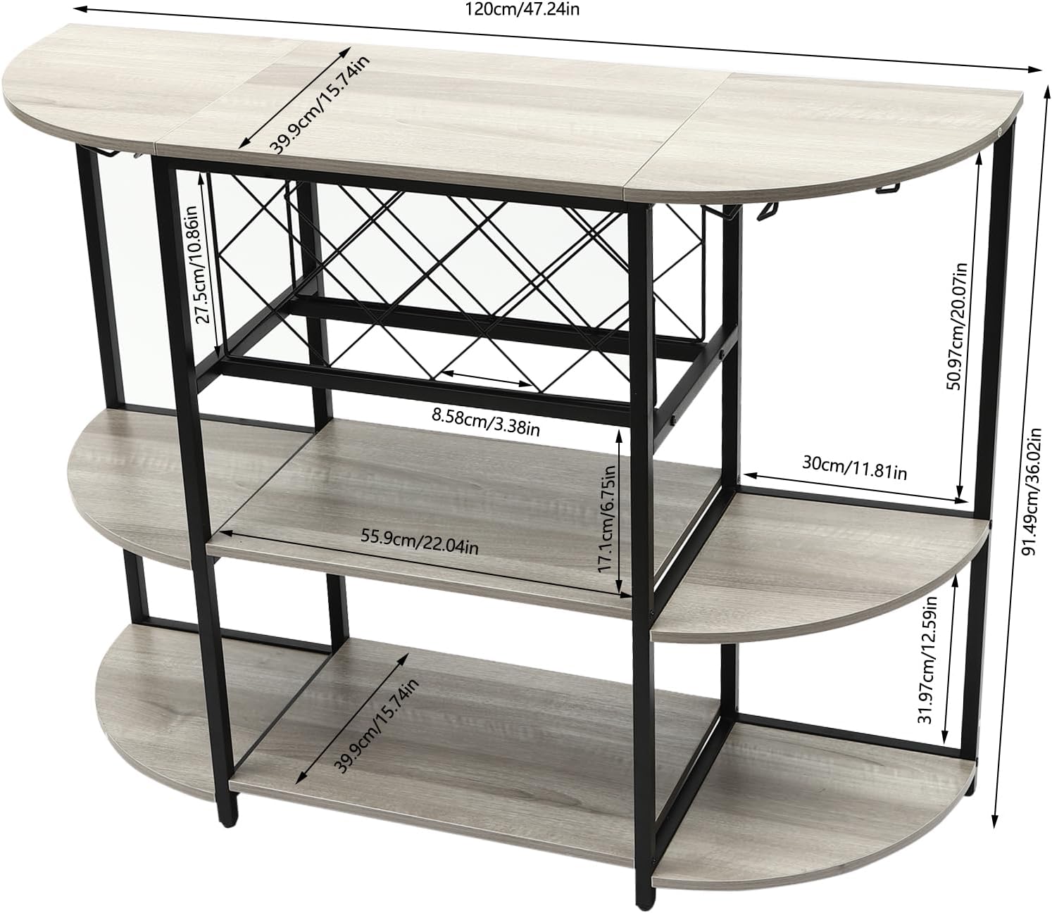 QUSKLISU Wine Rack Table with LED Light