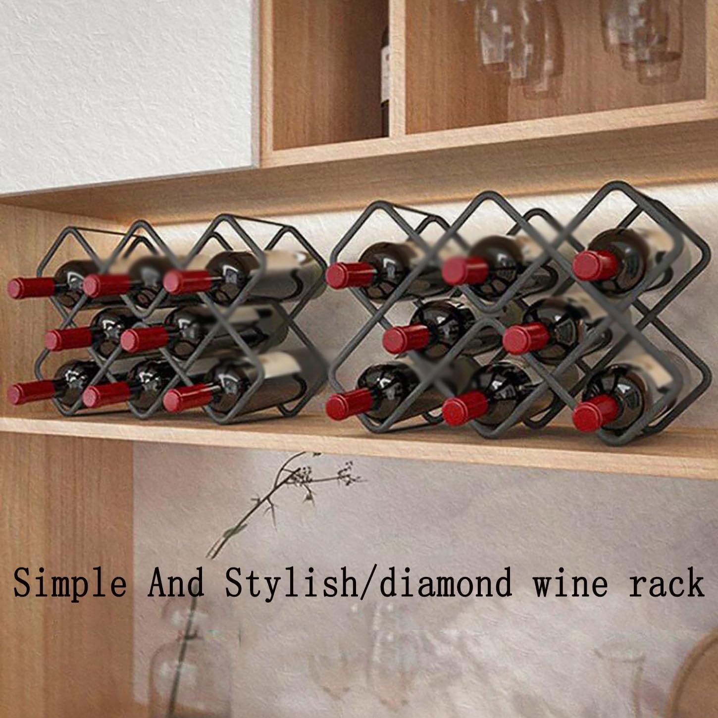 BYLAKO 5-Bottle Wine Rack Metal Sturdy Holder for Home Kitchen Bar