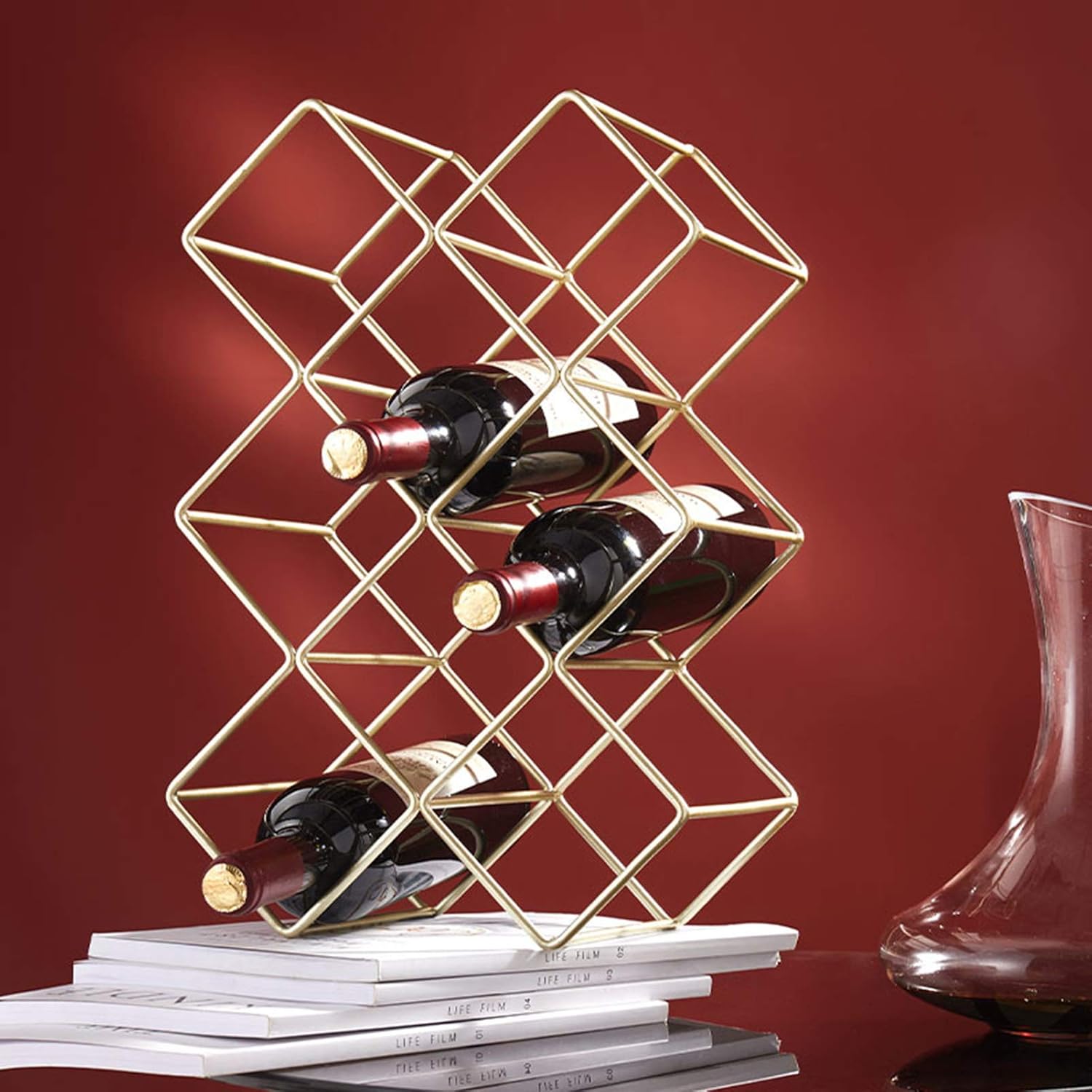 10 Bottle Metal Wine Rack Free Standing 1