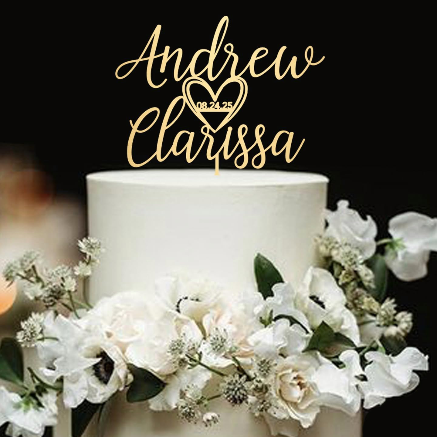 Custom Wooden Mr and Mrs Cake Topper