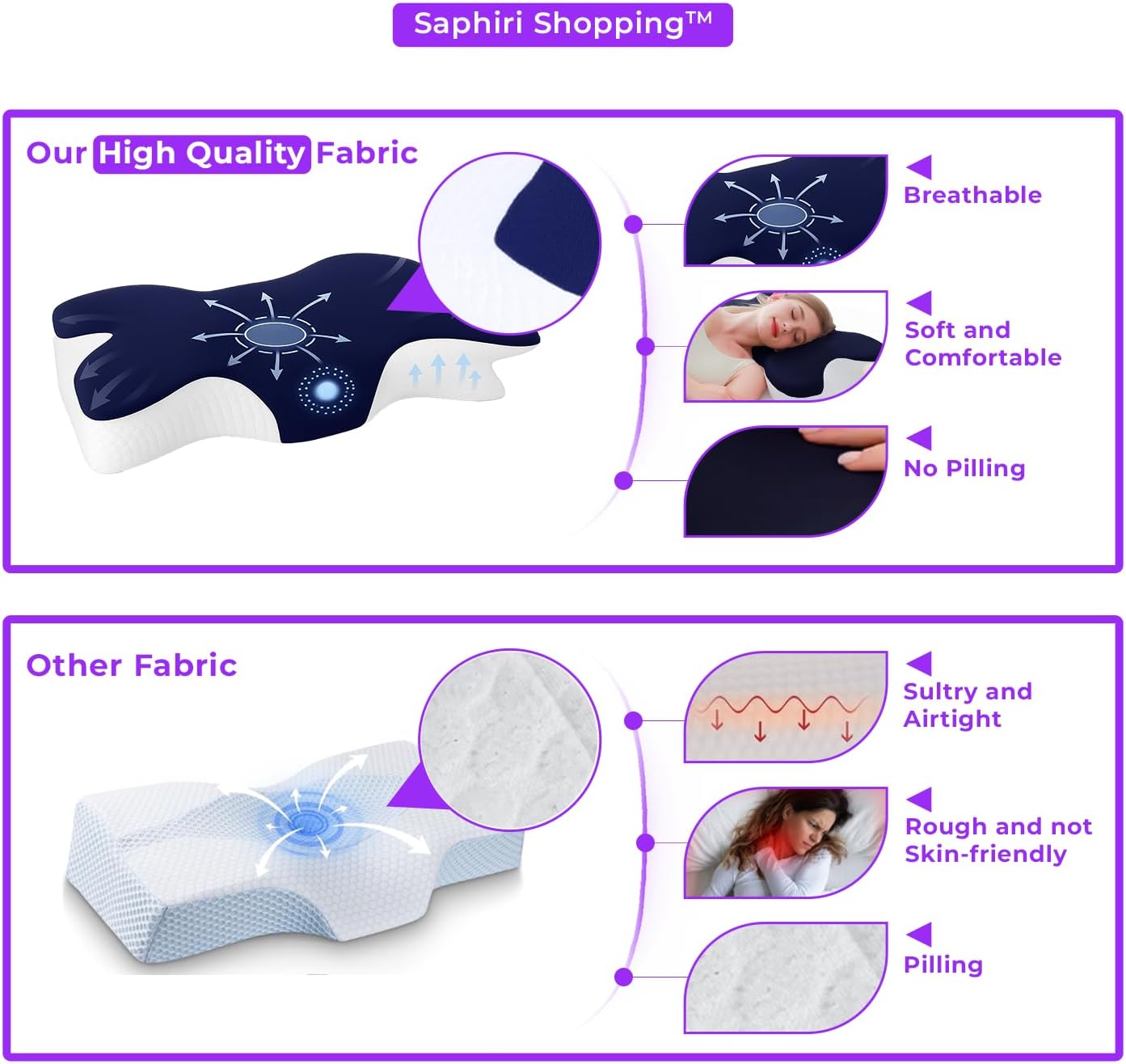 Cervical Neck Support Pillow for Sleep Comfort