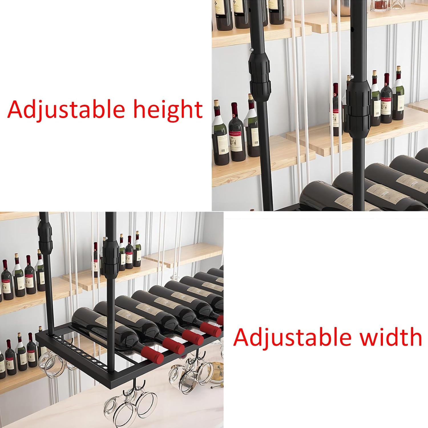 LIGUOYI Adjustable Wall-Mounted Wine Rack