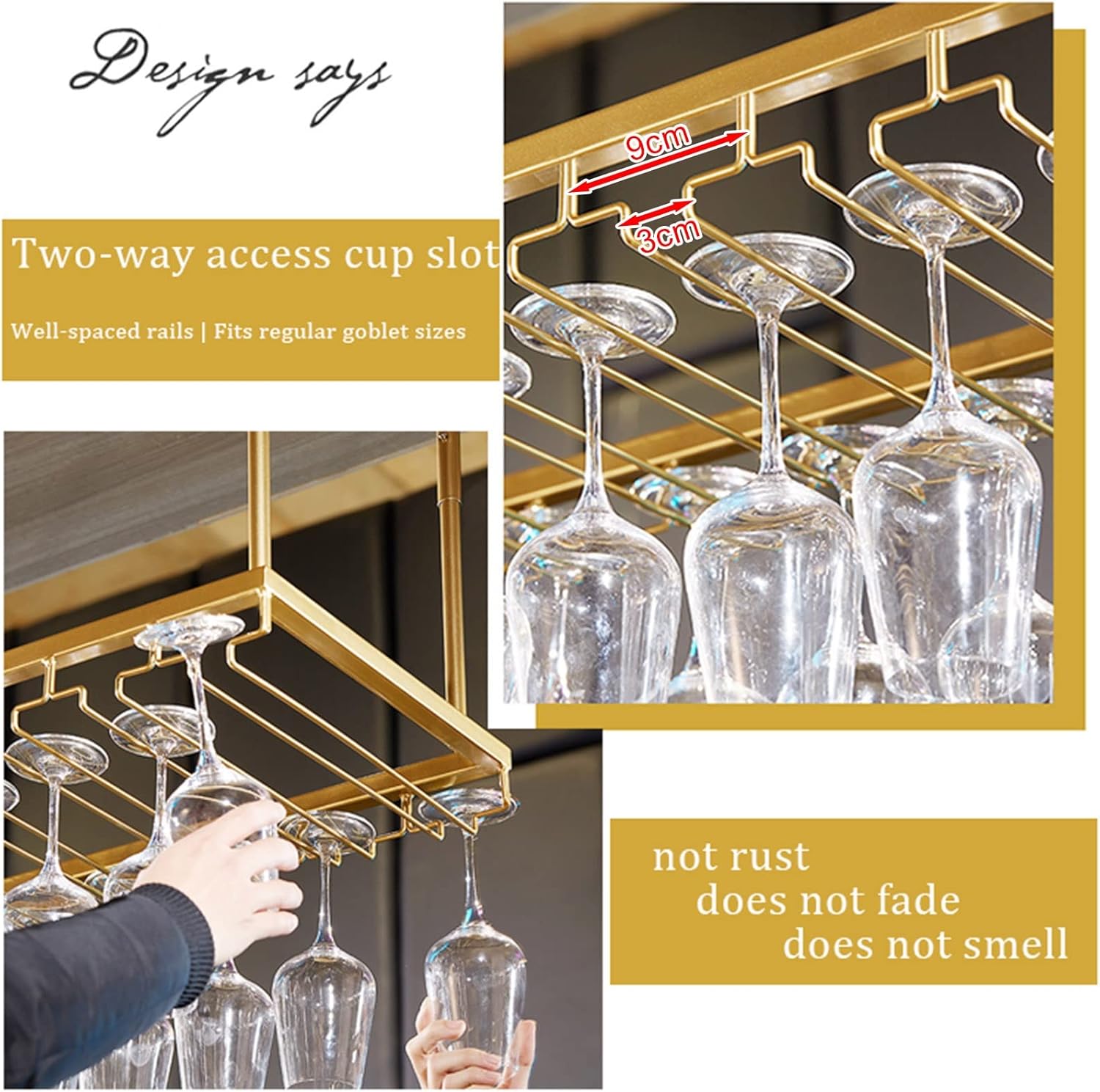 KOHARA Wall-Mounted Wine Rack with Adjustable Height