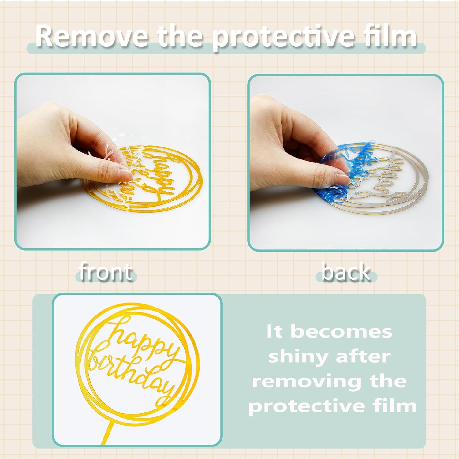30 PCS Clear Bubble Ball Cake Toppers DIY Set