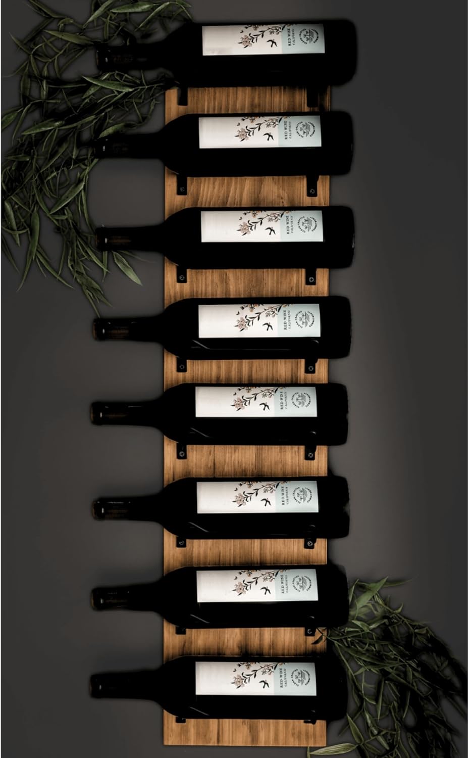 Blue River Goods Wooden Wall Wine Rack with 8 Bottle Storage