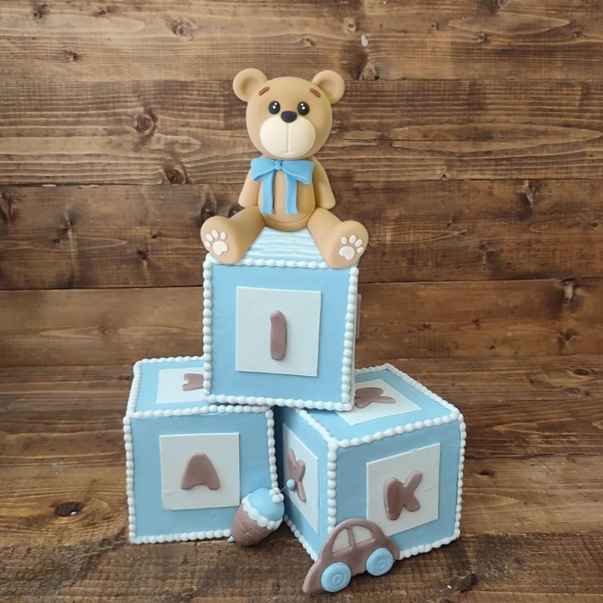 HAVAGDTM 3D Bear Cake Toppers for Baby Shower Birthday Party