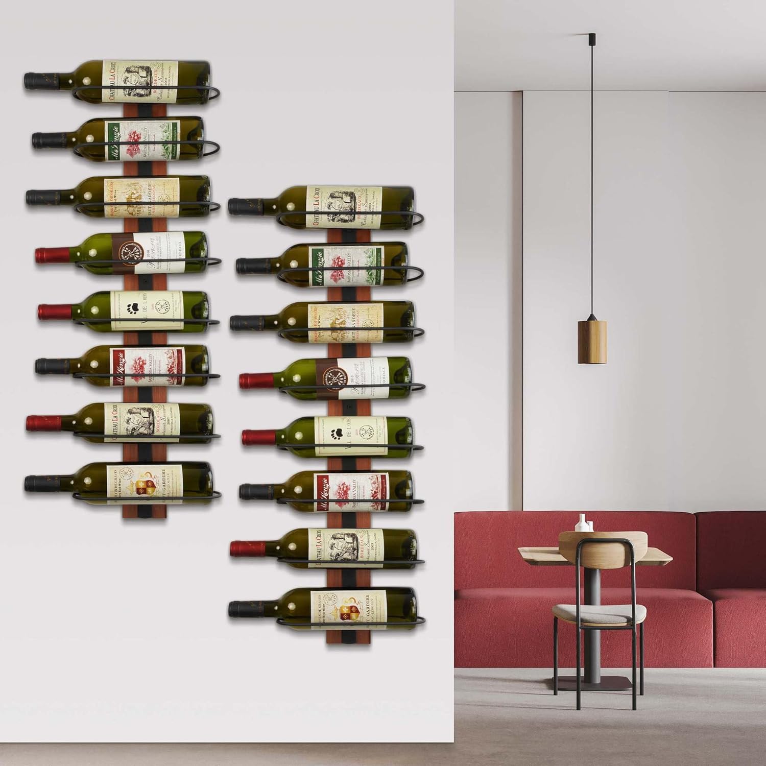 FLstudio Wall Mounted Wine Rack for 8 Bottles