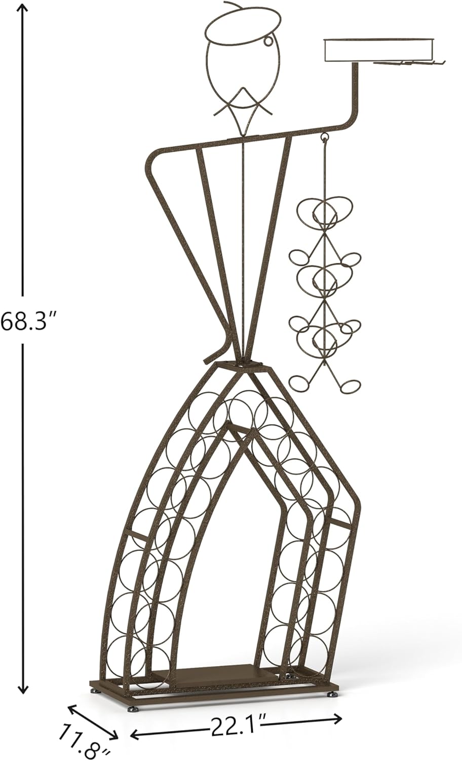 Unique Design Freestanding Wine Rack with Storage