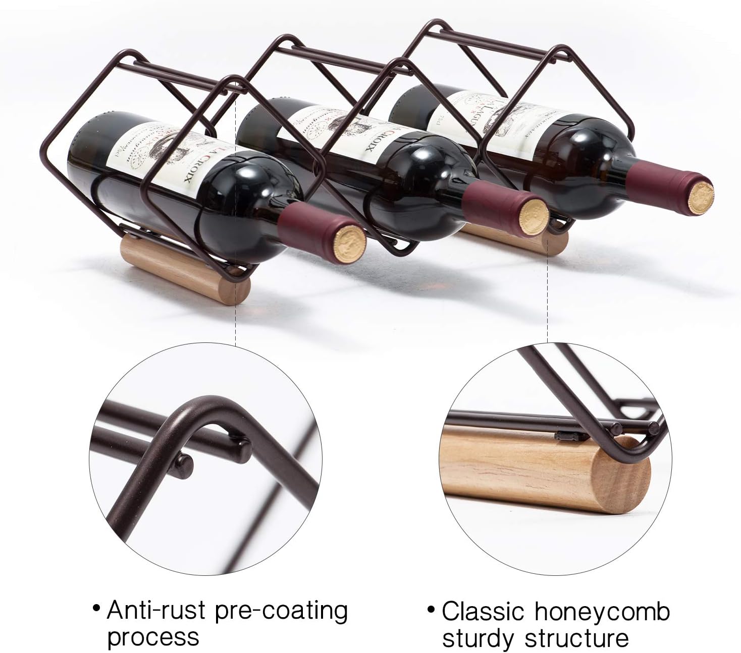KINGRACK Freestanding Metal Wine Rack for 5 Bottles