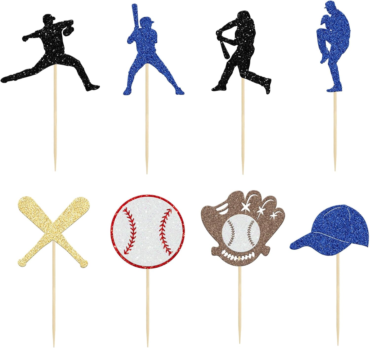 Ephlyn 24Pcs Baseball Cupcake Toppers