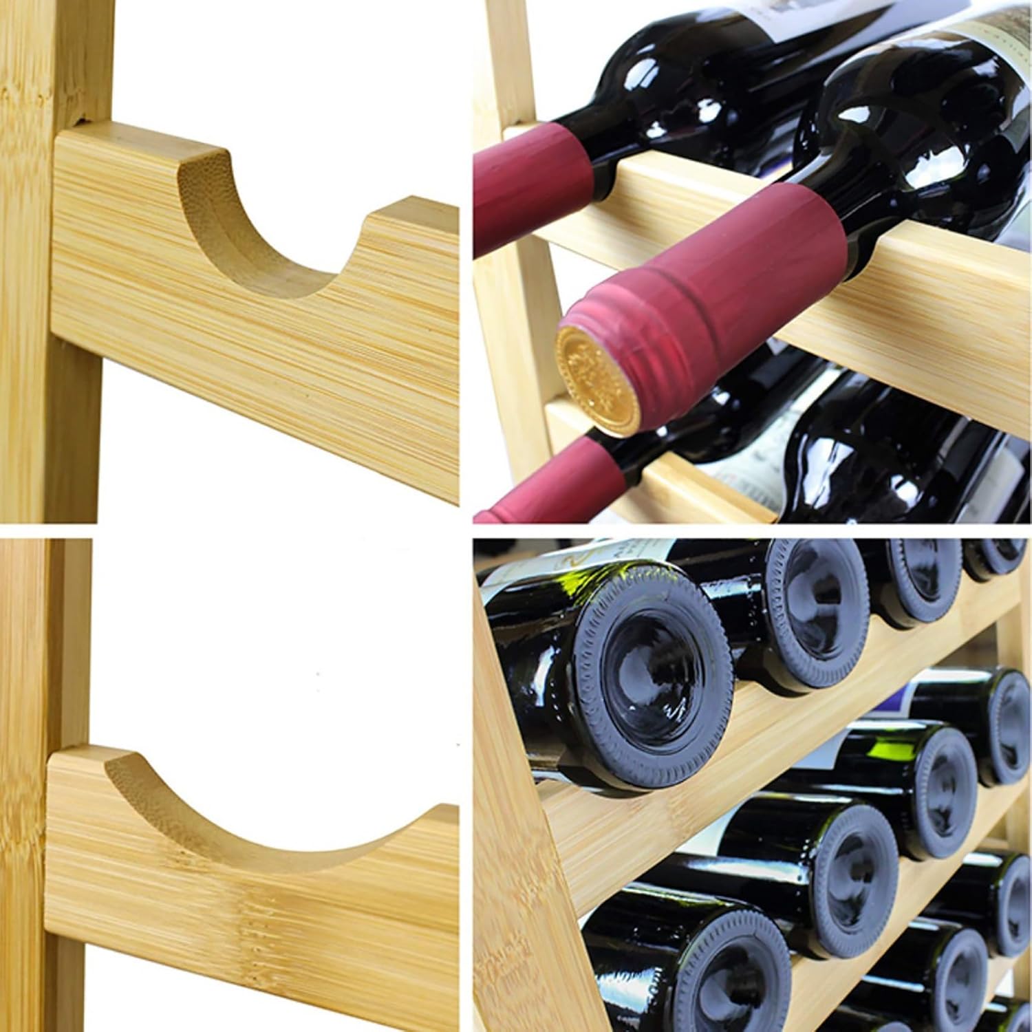 ASQUAR 7 Layer Wine Rack 28 Bottles Freestanding Storage Shelf