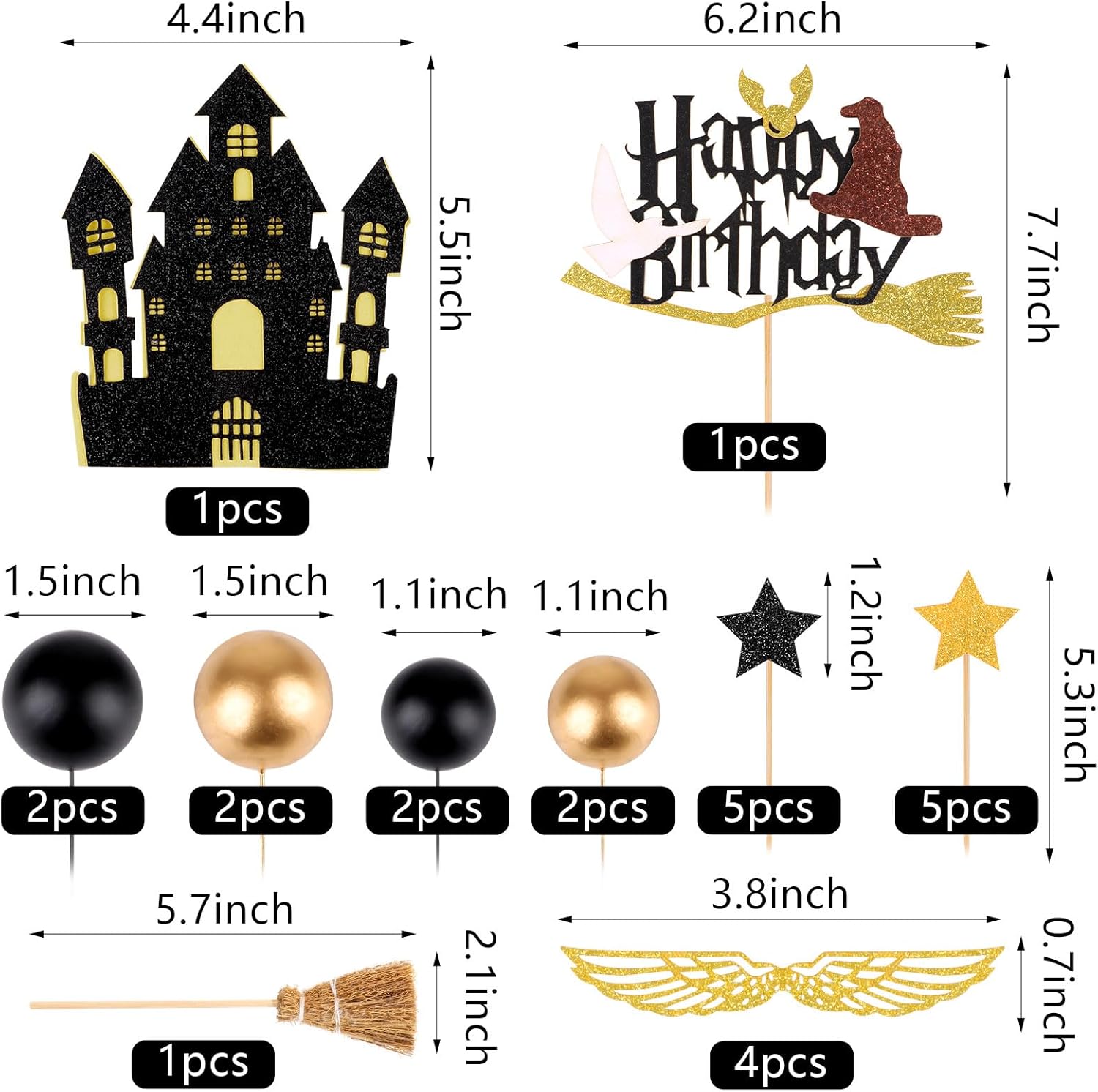 LOAVER Wizard Birthday Cake Decorations 26PCS 1