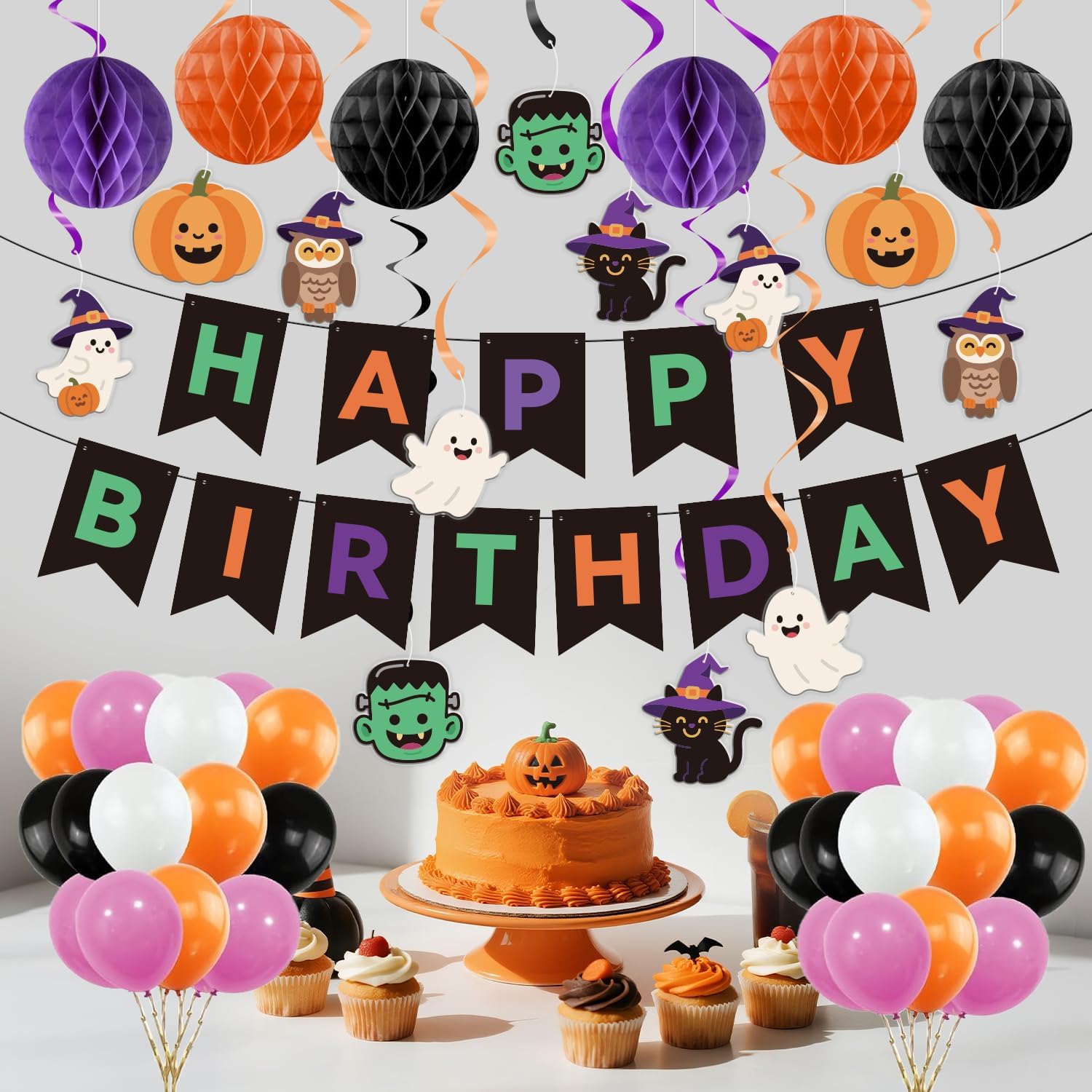 Happy Halloween Birthday Party Decor Set