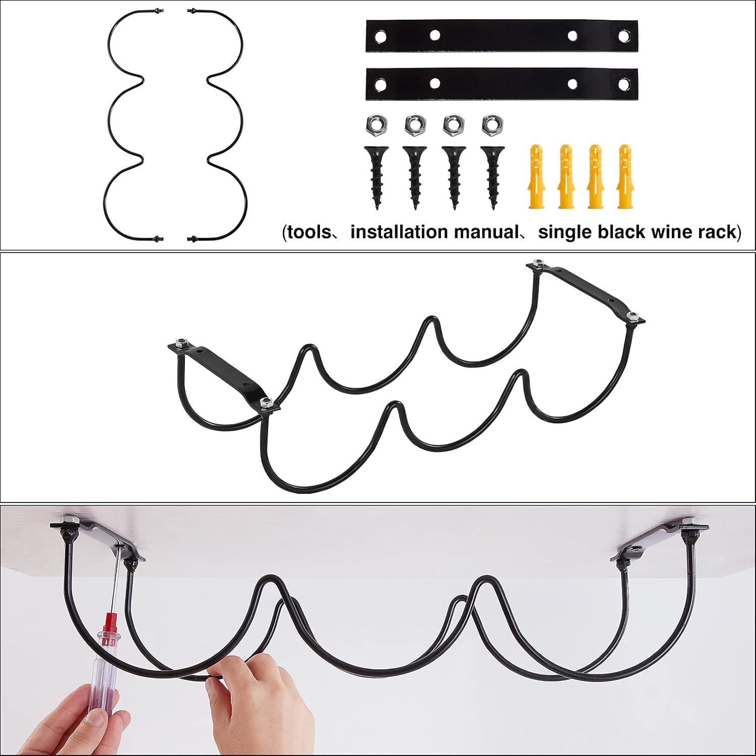 FOMANSH Wall-Mounted Wine Rack - Space-Saving Kitchen Organizer