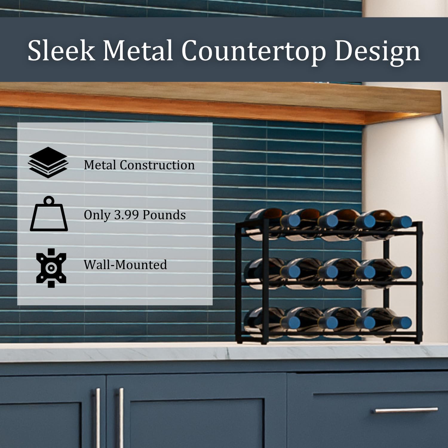 Modern Metal Countertop Wine Rack 1