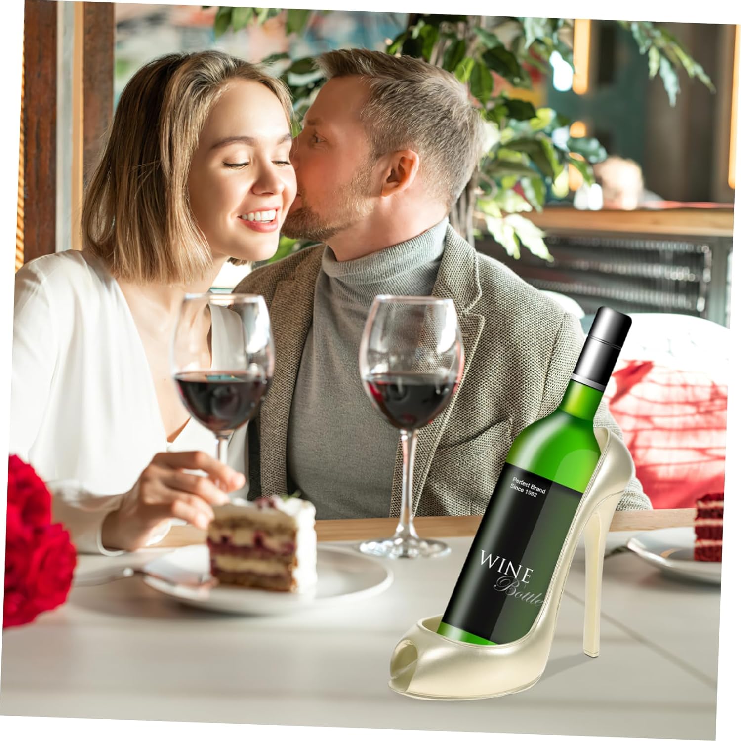 Garneck High Heel Wine Bottle Holder Tabletop Rack