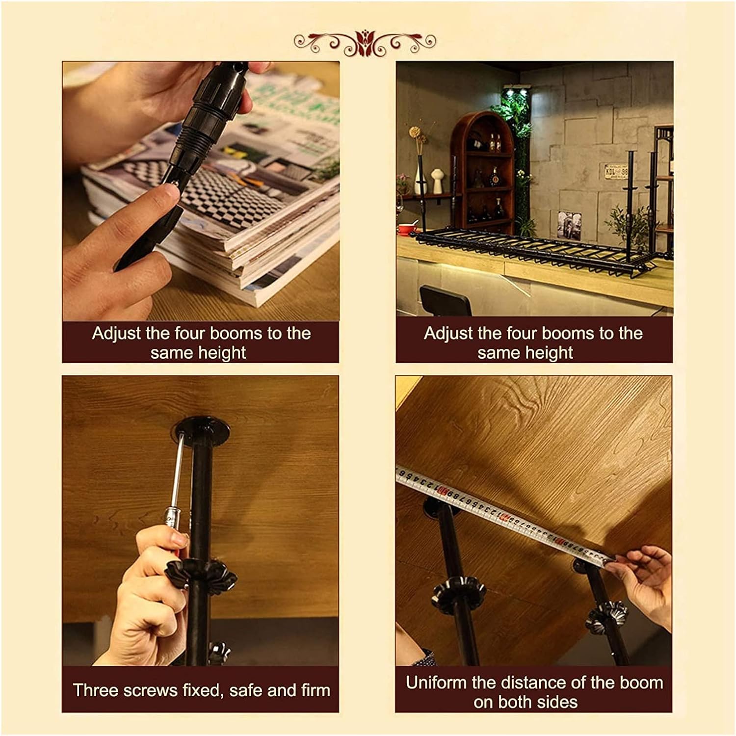 ALDEPO Wall-Mounted Wine Rack with Adjustable Height and Width