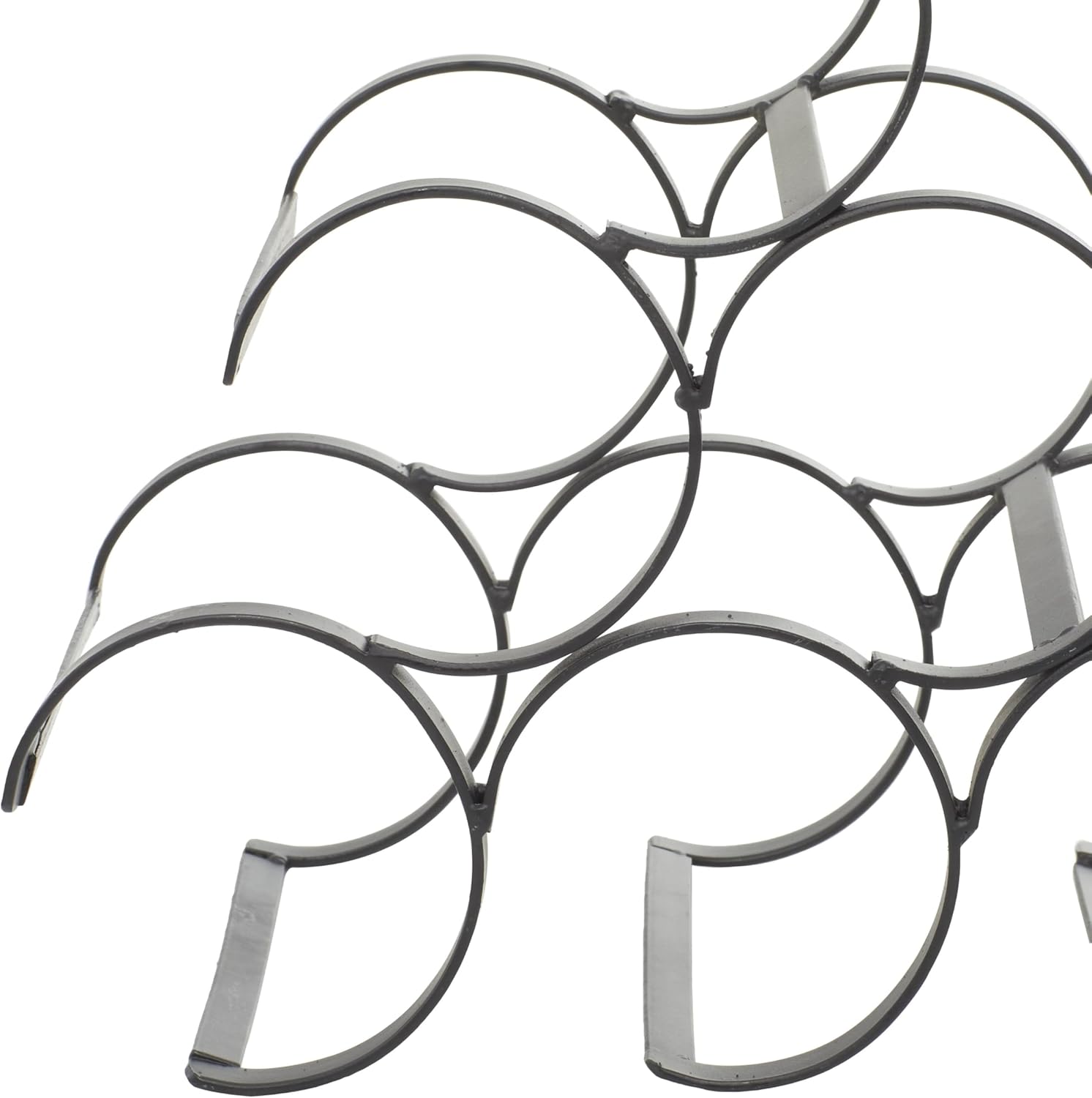 Deco 79 6 Bottle Metal Wine Rack with Curved Holders Black