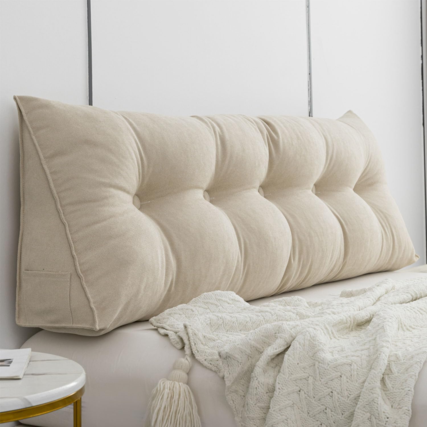 Triangle Headboard Pillow for Reading and Back Support