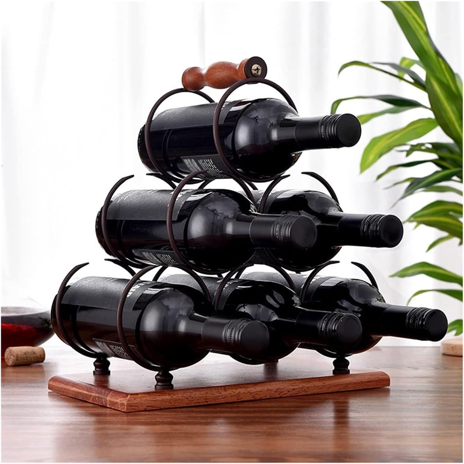 OXOAMP Freestanding Wine Rack with 6 Bottle Capacity