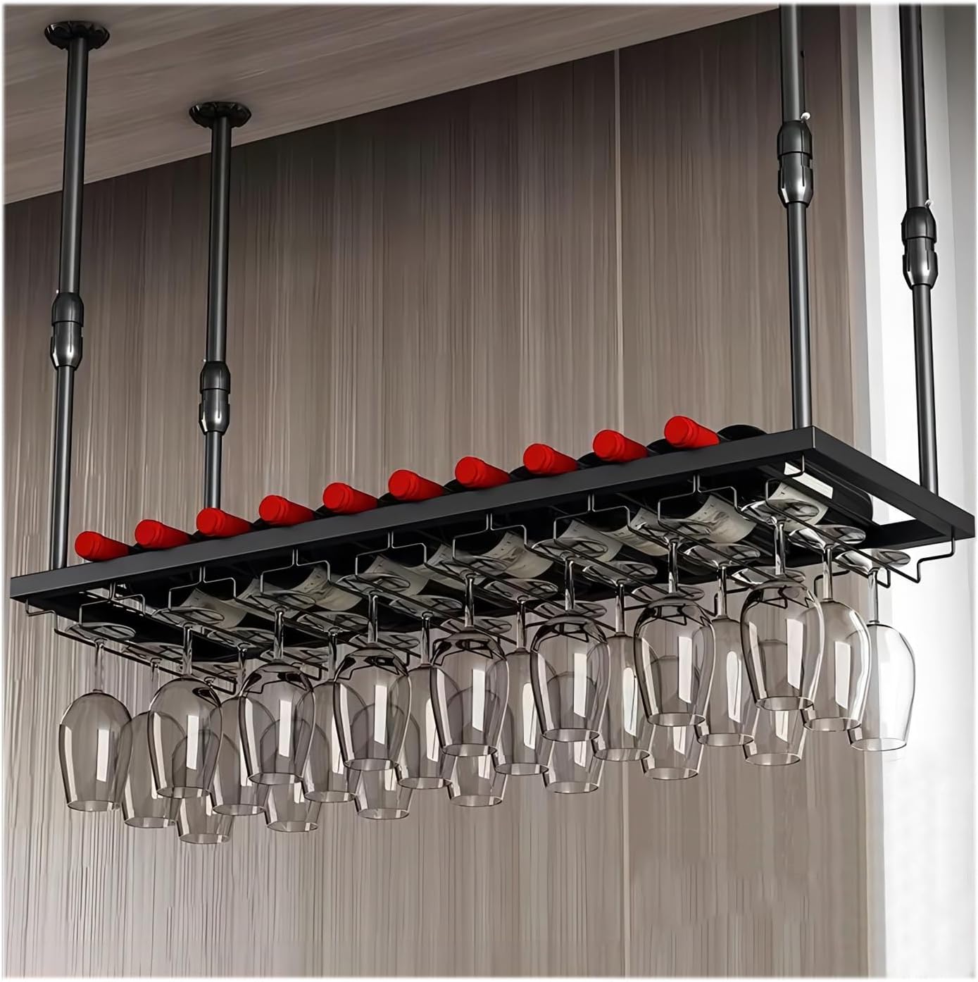 LIGUOYI Adjustable Wall-Mounted Wine Rack
