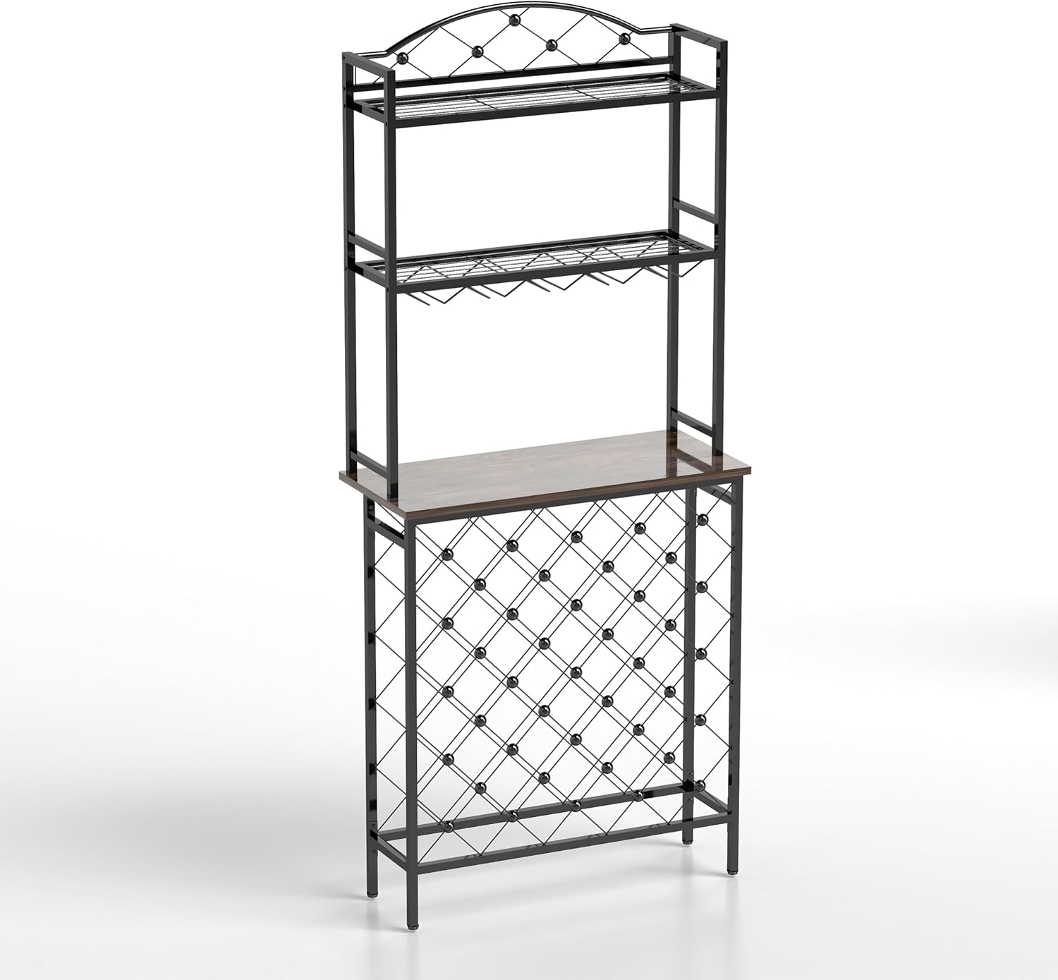20 Bottle Freestanding Wine Rack with 3-Tier Storage 1