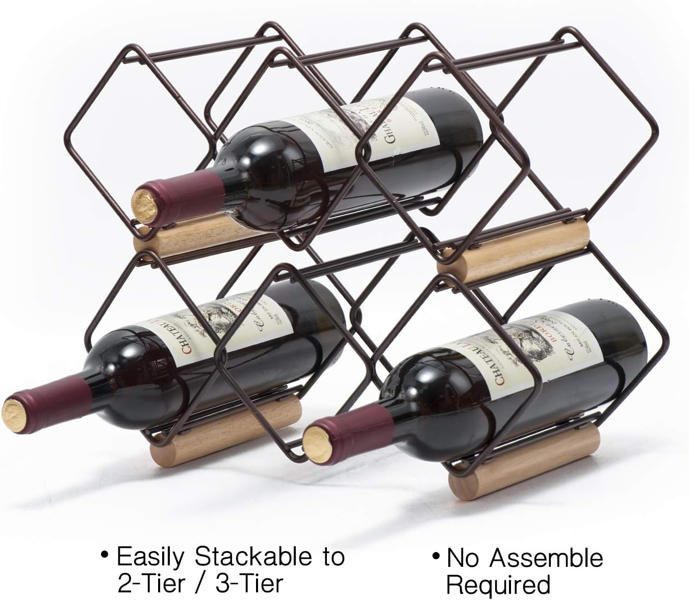 KINGRACK Freestanding Metal Wine Rack for 5 Bottles