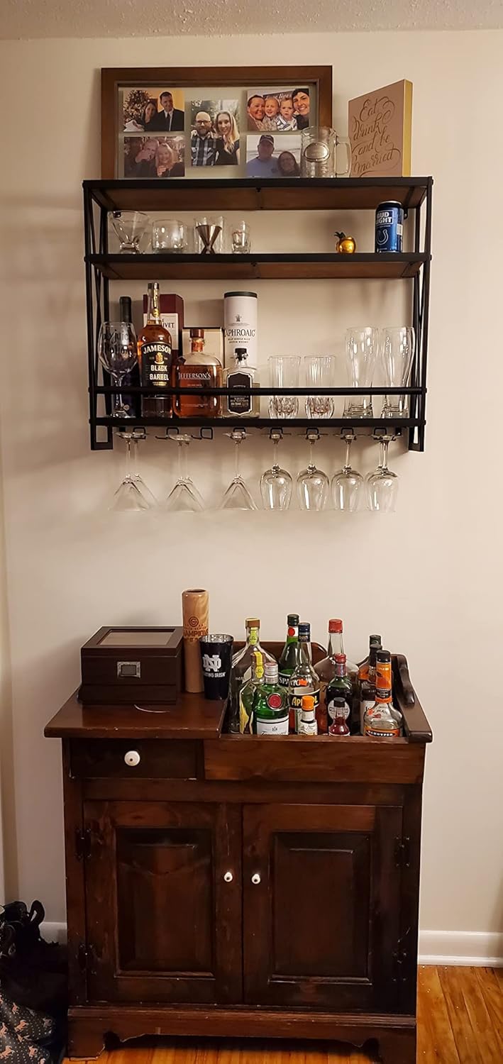 SSS Industrial Wine Rack Wall Mounted 8 Stem Holder
