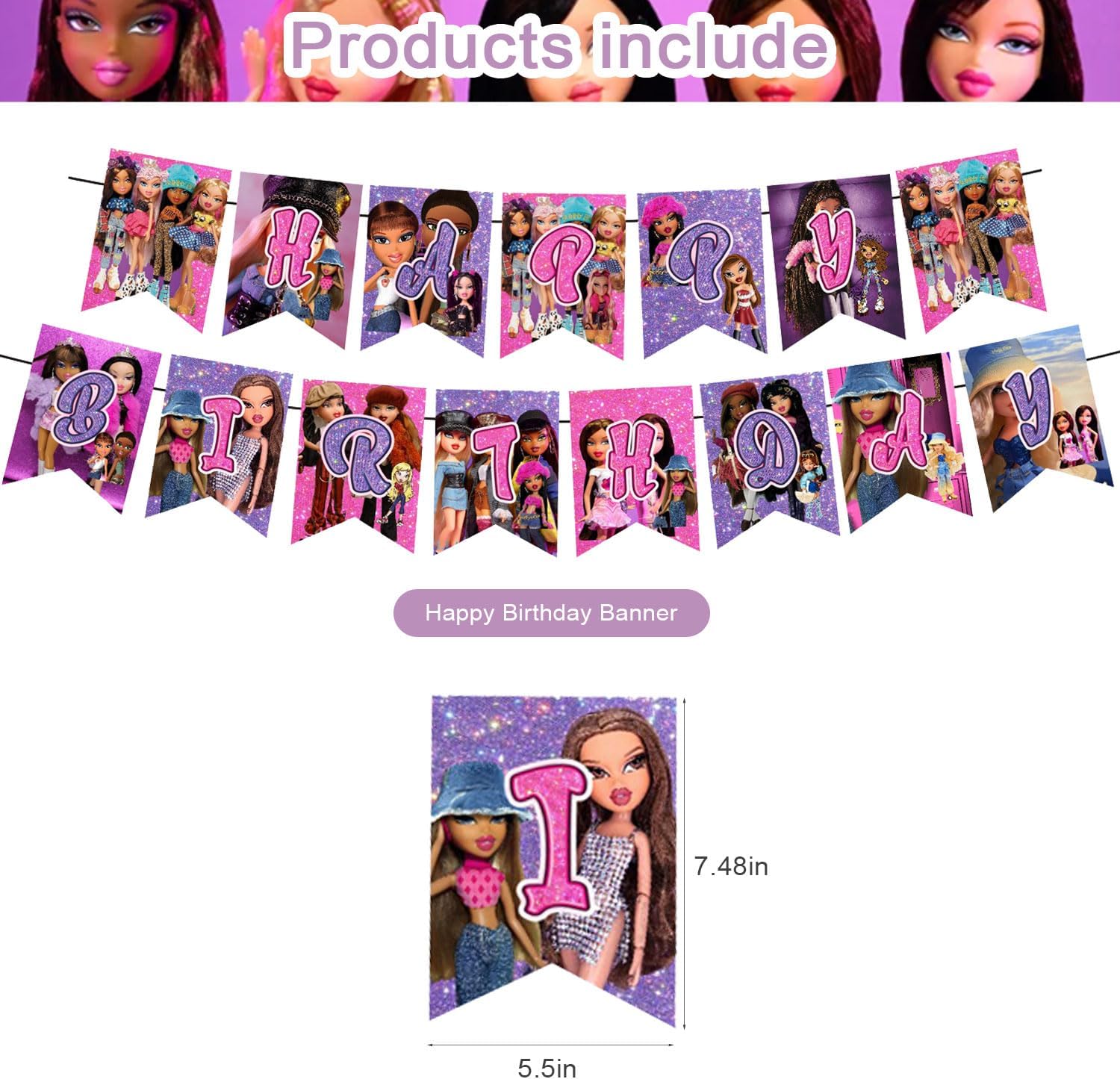 Brat Girl Party Decorations Set with Banner and Balloons