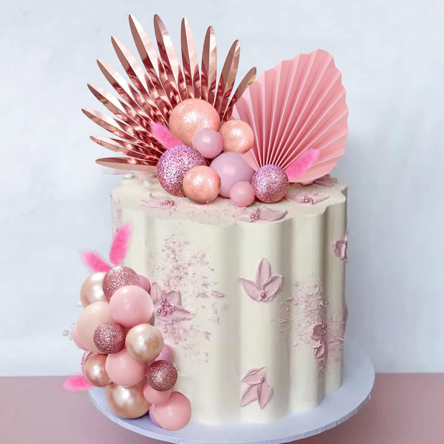 LEFUBABY 38 PCS Rose Gold Cake Toppers