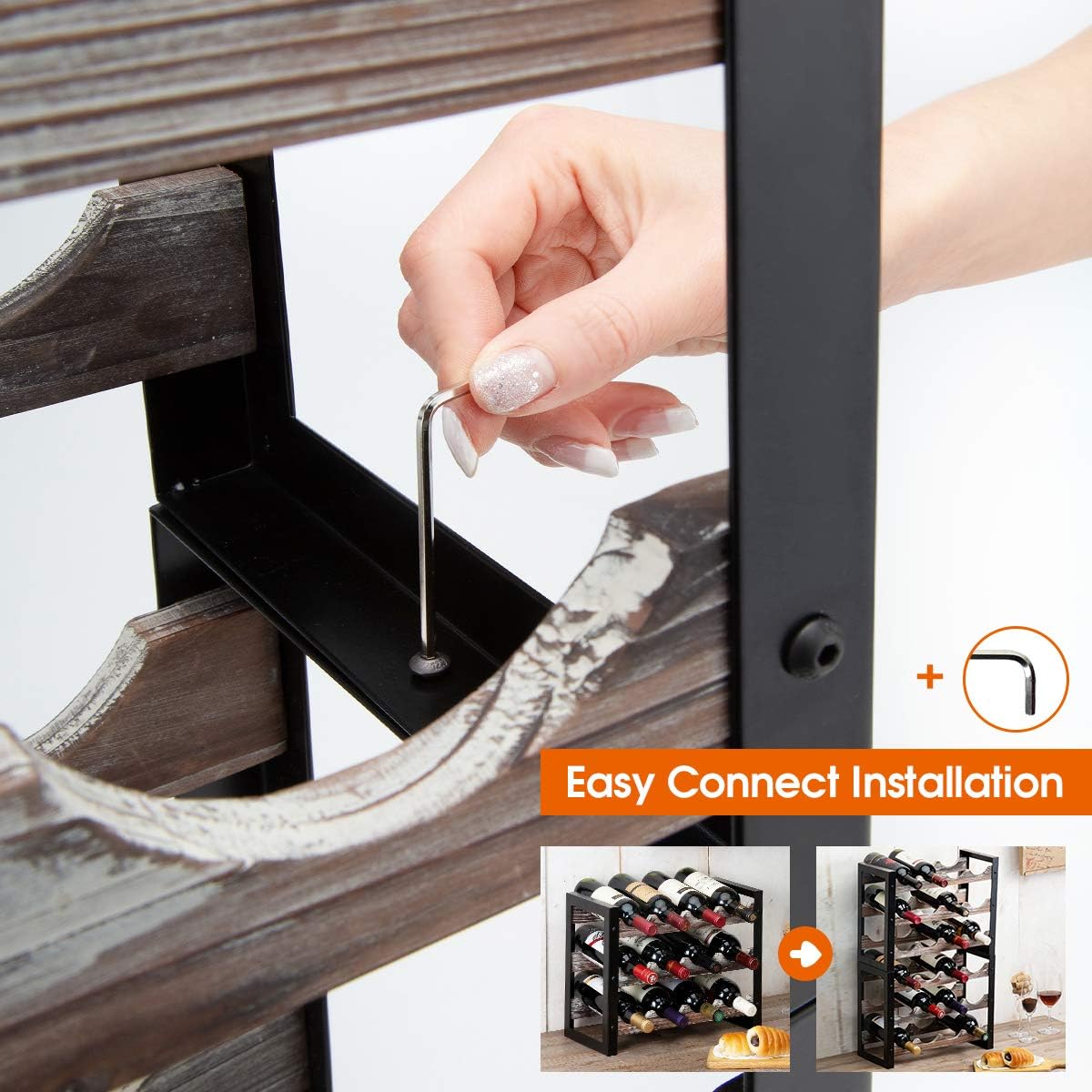 JACKCUBE Design 3 Tier Freestanding Wine Rack