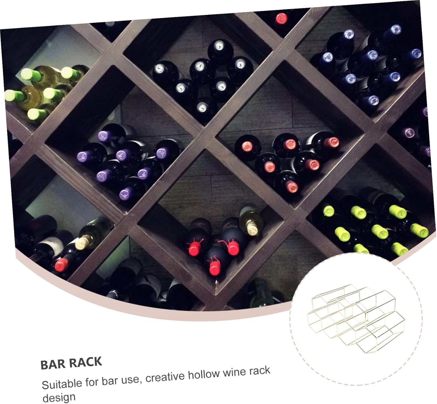 Mikinona Double Layer Freestanding Wine Rack with Gold Finish