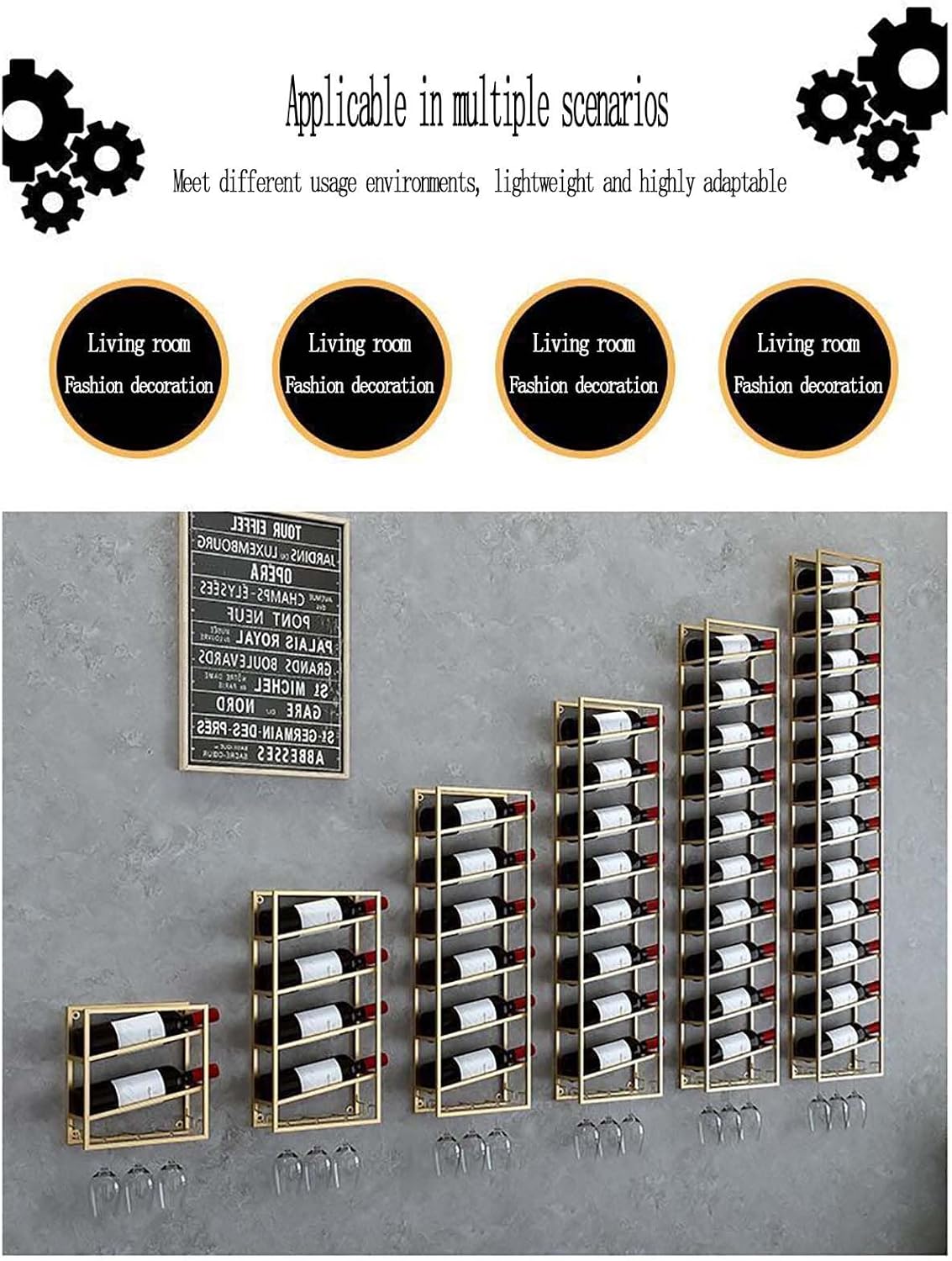 Wall-Mounted Wine Rack with 12 Tiers for Home Bar and Kitchen