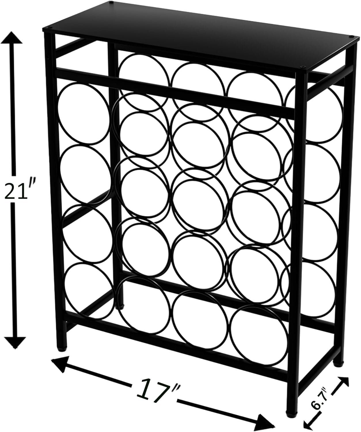 16 Bottles Waved Floor Wine Organizer Black