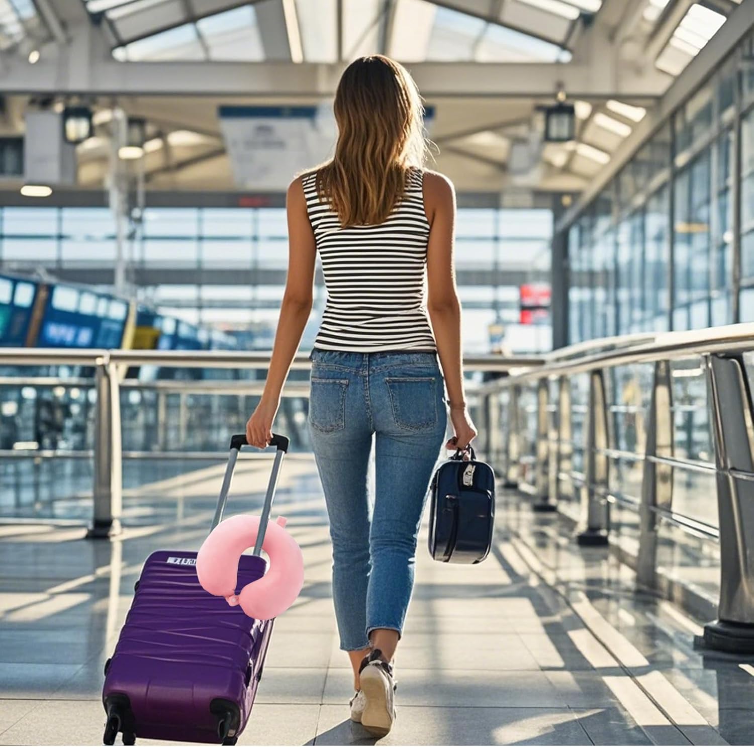FEIYAUMI Travel Neck Pillow Cover - Zipper Design Soft Breathable