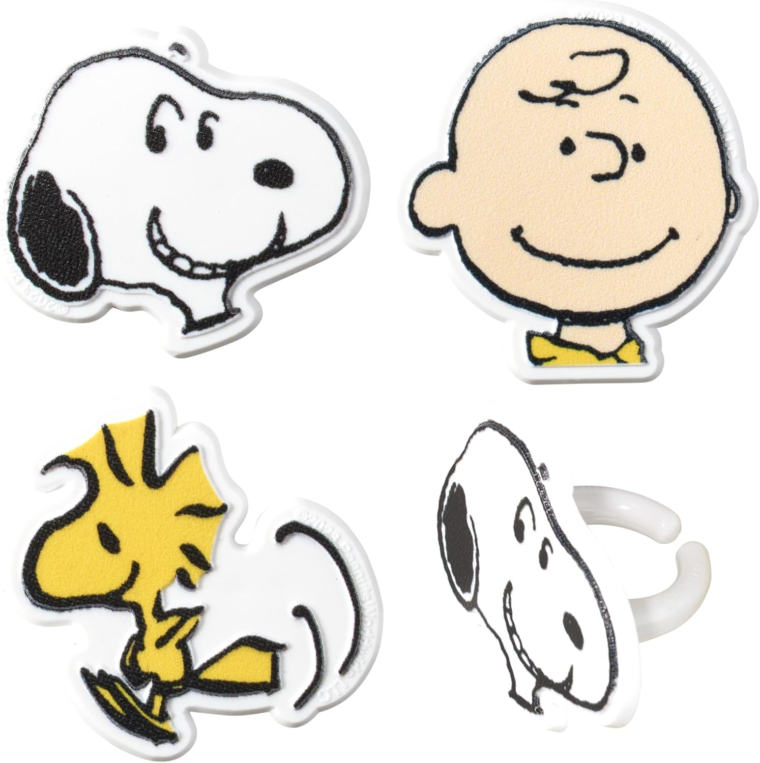DecoPac Peanuts Characters Cupcake Rings - 24 Pack
