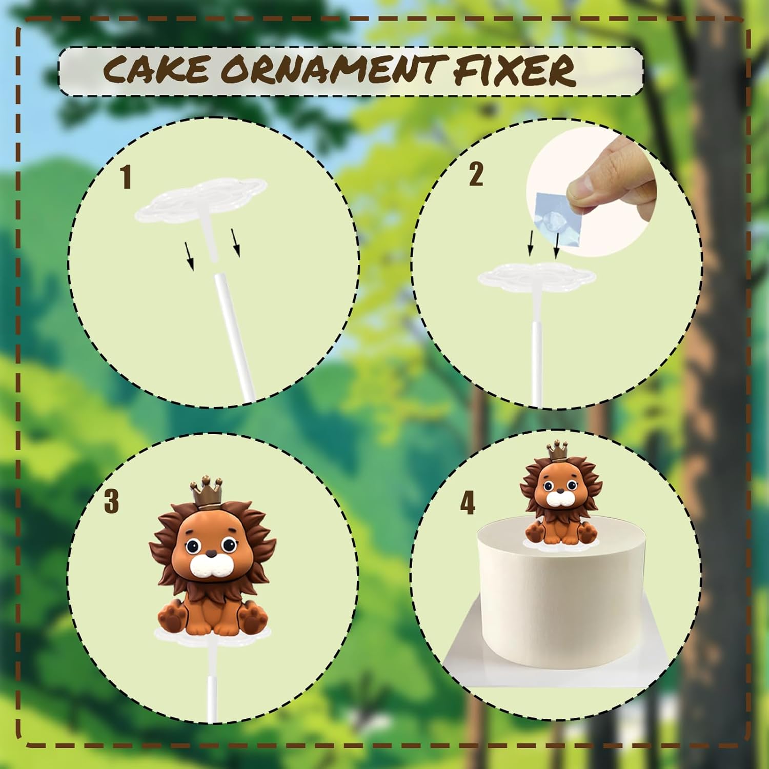 22PCS Safari Animal Cake Toppers - Jungle Wild Animals Birthday Decorations