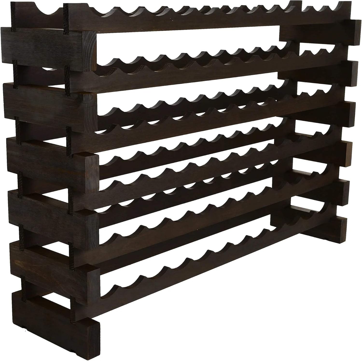 72 Bottle Wine Rack 12 Wide Dark Stain
