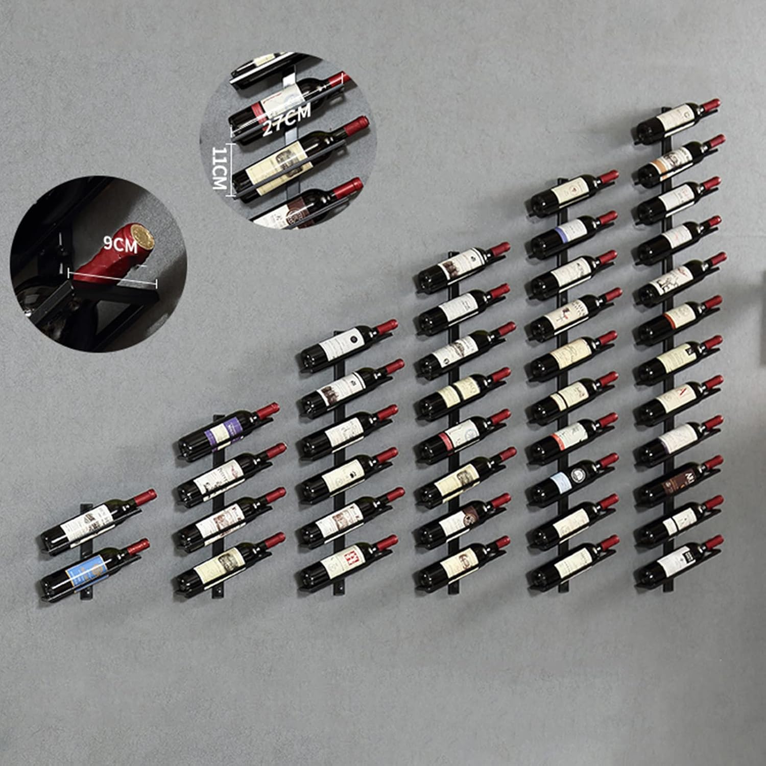 DFSY Wall-Mounted Wine Rack 6 Bottles Gold 1