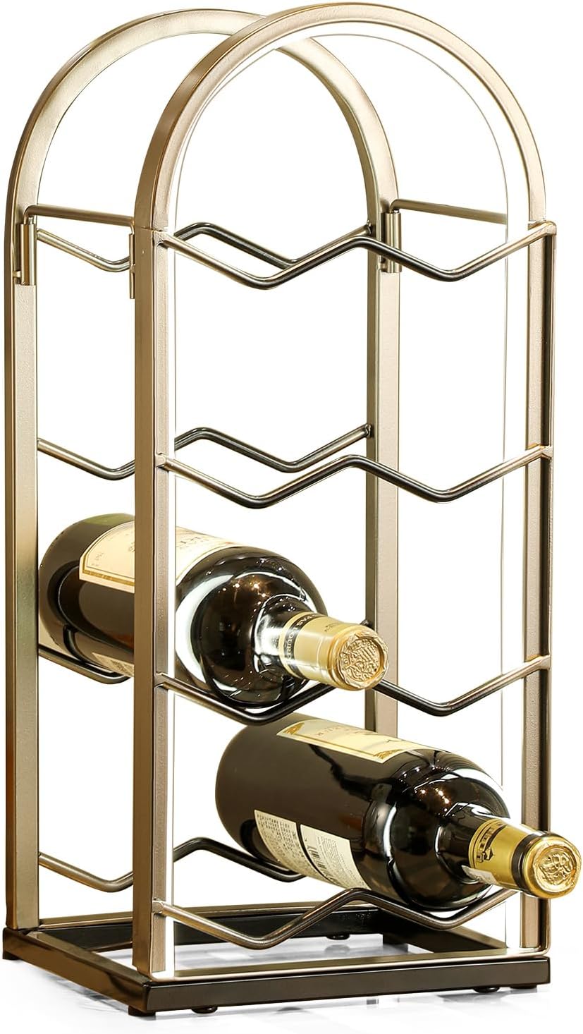 LED Countertop Wine Rack - 8 Bottle Freestanding Storage Stand
